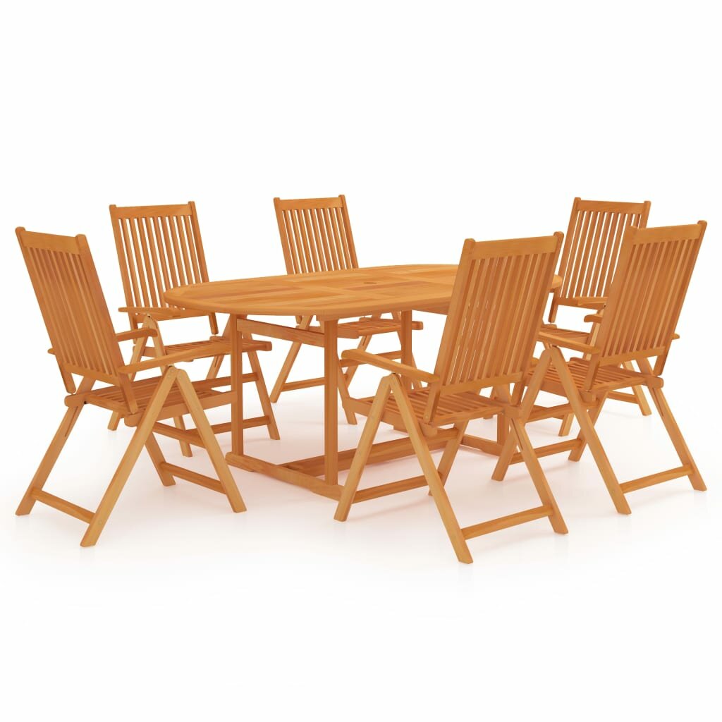 Image of 7 Piece Garden Dining Set Solid Teak Wood