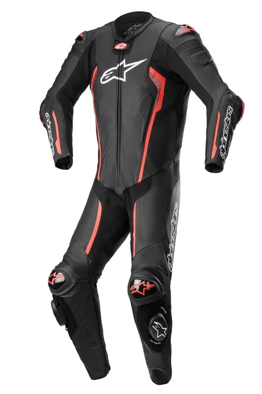 Image of Alpinestars Missile V2 Schwarz Rot Fluo 1-Teiler Kombi Größe 48