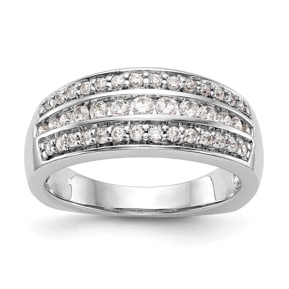 Image of ID 1 050ct CZ Solid Real 14K White Gold Wedding Band Ring