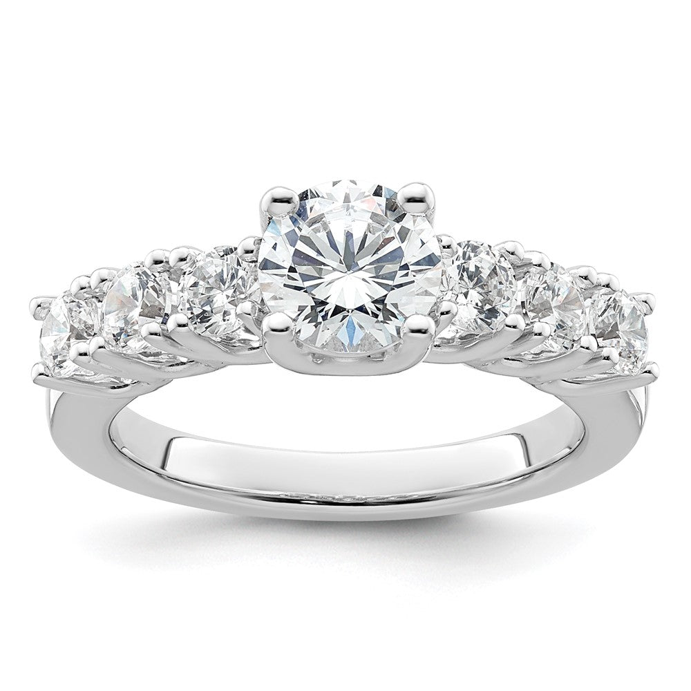 Image of ID 1 090ct CZ Solid Real 14K White Gold Engagement Ring