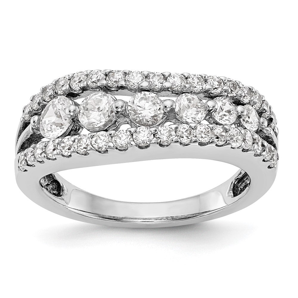 Image of ID 1 133ct CZ Solid Real 14K White Gold Wedding Band Ring