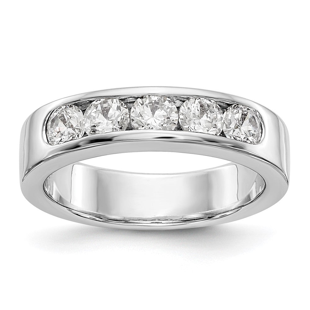 Image of ID 1 14K White Gold 5-Stone Real Diamond Channel Band