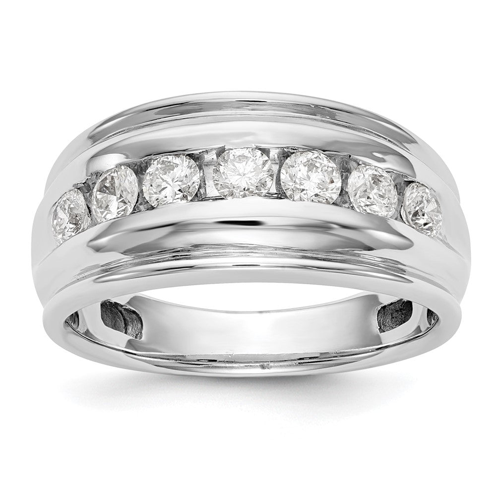 Image of ID 1 14K White Gold Real Diamond Men's Band