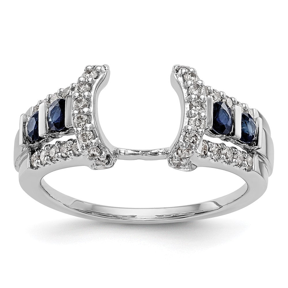 Image of ID 1 14K White Gold Real Diamond w/Sapphire Wrap