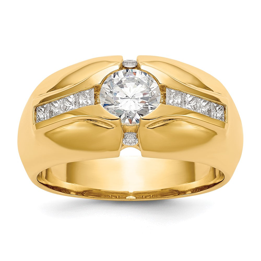 Image of ID 1 14K Yellow Gold AAA Real Diamond Men's Band