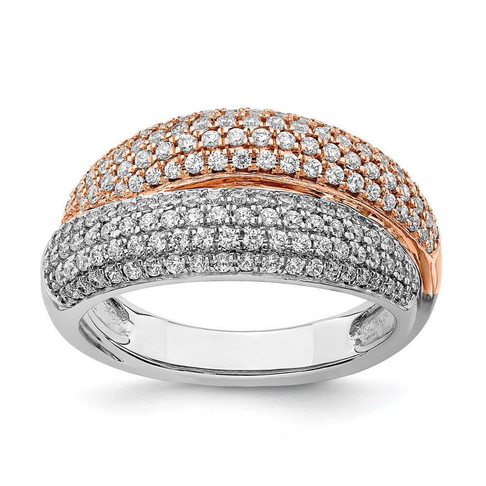 Image of ID 1 14k Two-Tone Gold Polished Pave Real Diamond Ring