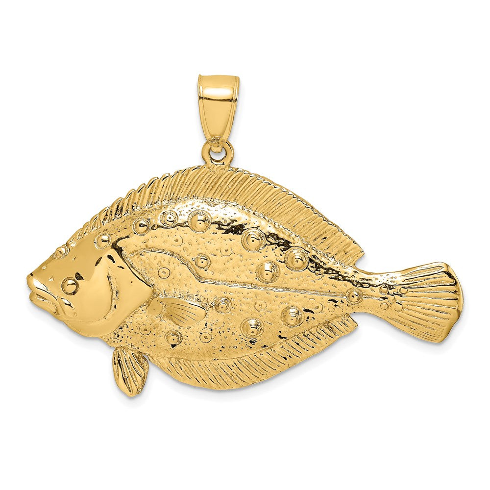 Image of ID 1 14k Yellow Gold 3-D Flounder Fish Charm