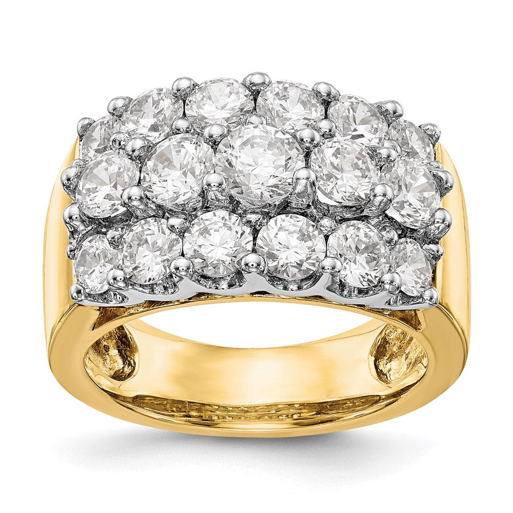 Image of ID 1 290ct CZ Solid Real 14K Two-tone Wedding Band Ring