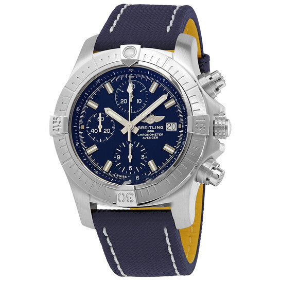 Image of ID 1 Original Breitling Avenger Chronograph Automatic Blue Dial Men's Watch A13385101C1X1