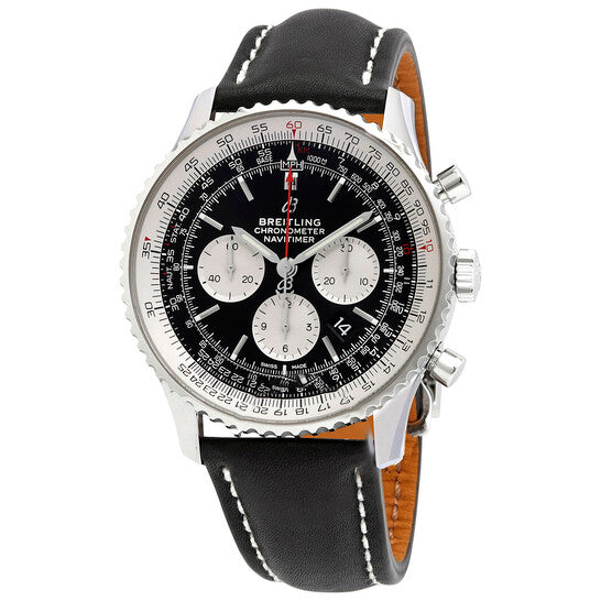 Image of ID 1 Original Breitling Chronograph Automatic Black Dial Men's Watch AB0127211B1X2