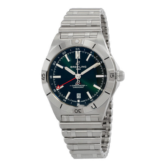 Image of ID 1 Original Breitling Chronomat Automatic Chronometer Green Dial Men's Watch A32398101L1A1