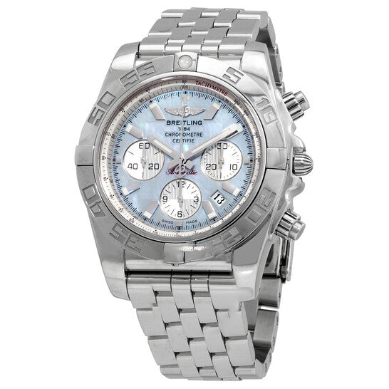 Image of ID 1 Original Breitling Chronomat Chronograph Automatic Blue Dial Men's Watch AB011012/G685375A