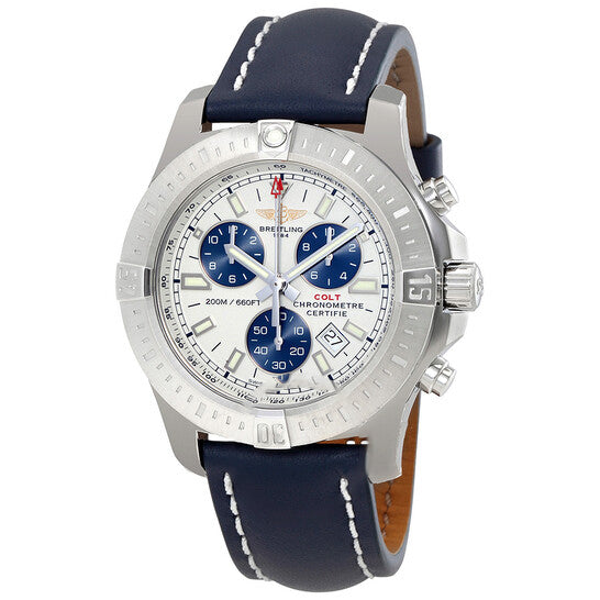 Image of ID 1 Original Breitling Colt Chronograph Silver Dial Men's Watch A7338811-G790BLLT