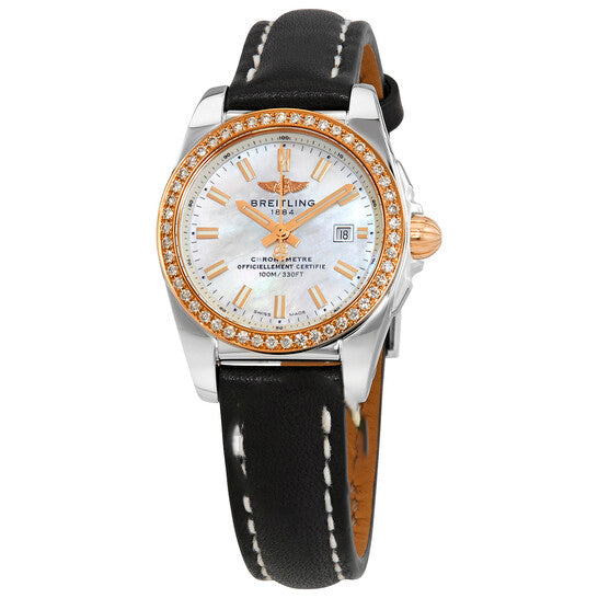 Image of ID 1 Original Breitling Quartz Mother of Pearl DiaL Ladies Watch C7234853/A791BKLT