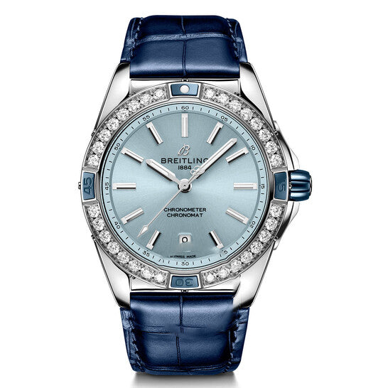 Image of ID 1 Original Breitling Super Chronomat Automatic Chronometer Diamond Ladies Watch A17356531C1P1