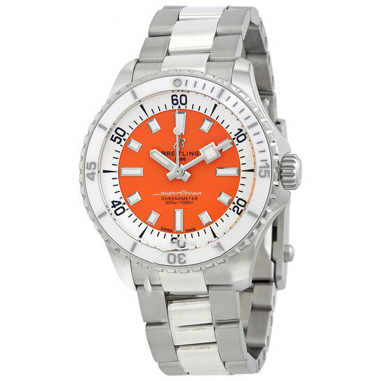 Image of ID 1 Original Breitling Superocean Automatic Chronometer Orange Dial Unisex Watch A17377211O1A1