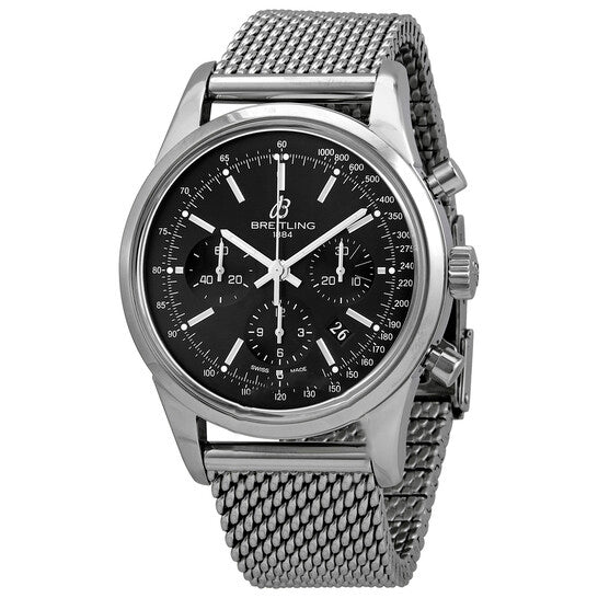 Image of ID 1 Original Breitling Transocean Chronograph Automatic Black Dial Men's Watch AB0152121B1A1