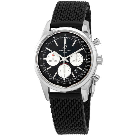 Image of ID 1 Original Breitling Transocean Chronograph Automatic Black Dial Men's Watch AB0152121B1S1