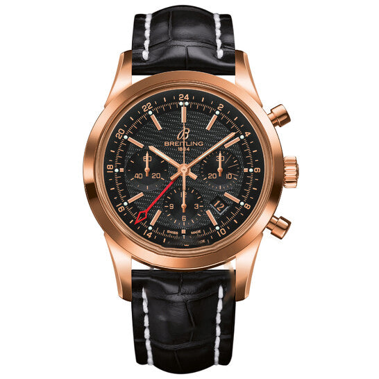 Image of ID 1 Original Breitling Transocean Chronograph GMT Black Dial BWatch RB045112-BC68SS