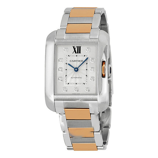 Image of ID 1 Original Cartier Tank Anglaise Automatic Silver Dial Ladies Watch WT100025