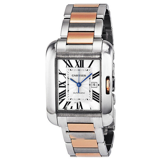 Image of ID 1 Original Cartier Tank Anglaise Automatic Silver Dial Watch W5310007