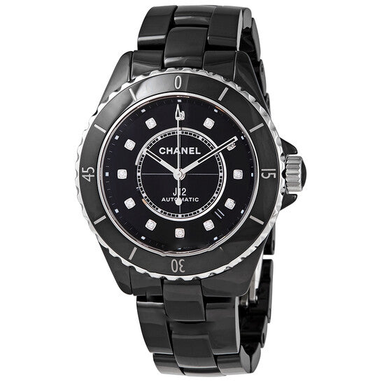 Image of ID 1 Original Chanel J12 Automatic Diamond Black Dial Ladies Watch H5702