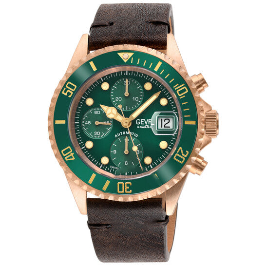 Image of ID 1 Original Gevril Wallstreet Chronograph Green Dial Men's Watch 4166