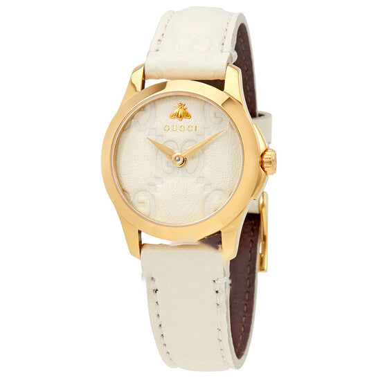 Image of ID 1 Original Gucci G-Timeless White Dial Ladies Leather Watch YA126580