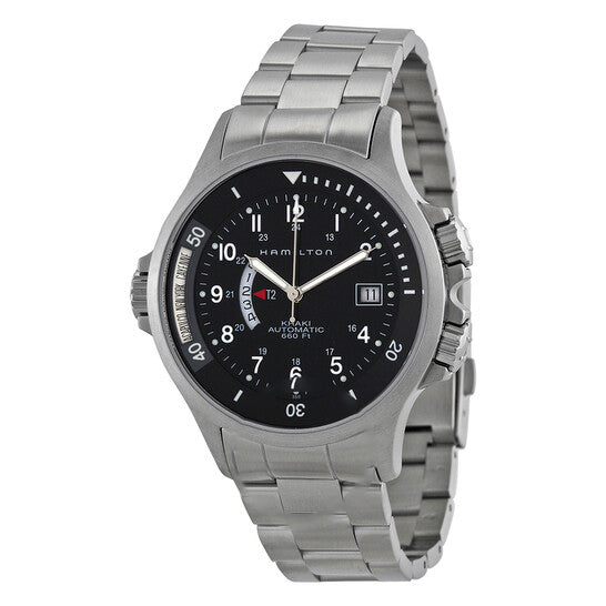 Image of ID 1 Original Hamilton Khaki Navy GMT Steel Black Men's Watch H77615133