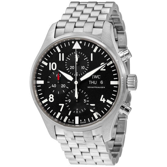 Image of ID 1 Original IWC Pilot Automatic Chronograph Black Dial Men's Watch IW377710