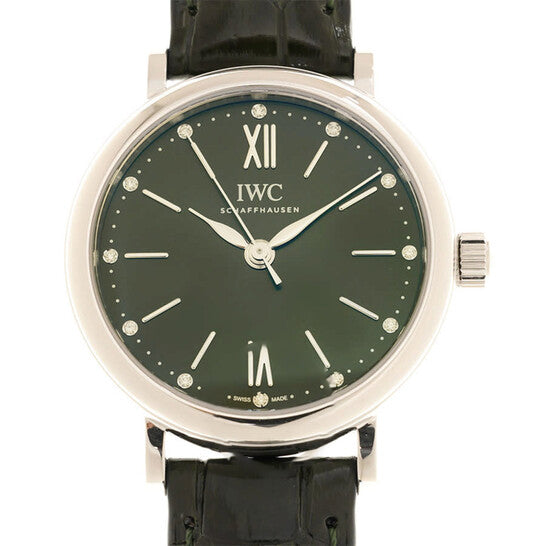 Image of ID 1 Original IWC Portofino Automatic Diamond Green Dial Ladies Watch IW357405