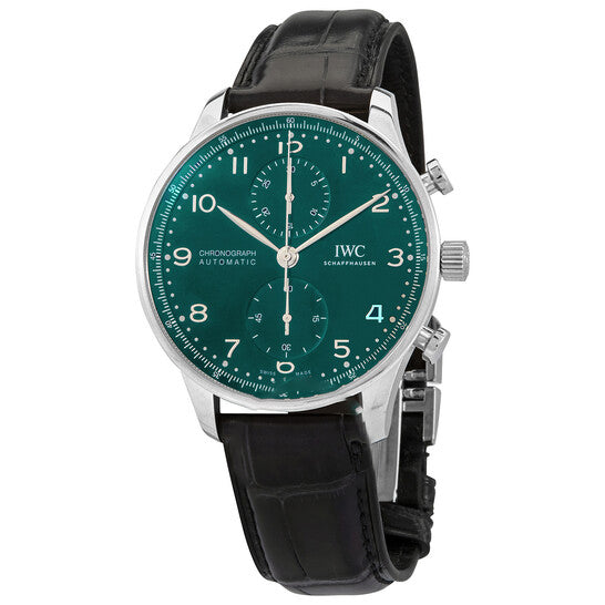 Image of ID 1 Original IWC Portugieser Chronograph Automatic Green Dial Men's Watch IW371615