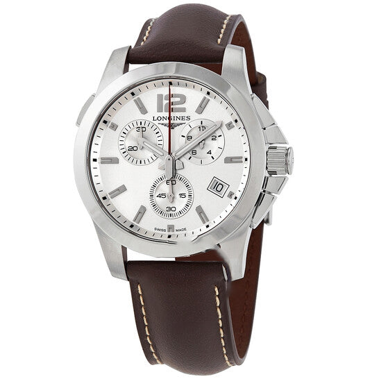 Image of ID 1 Original Longines Conquest Chronograph Quartz Silver Dial Men's Watch L37024765