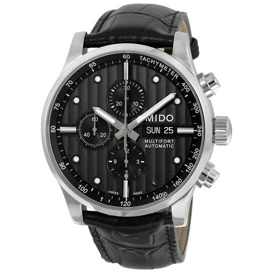 Image of ID 1 Original Mido Multifort Black Dial Black Leather Men's Watch M0056141606100