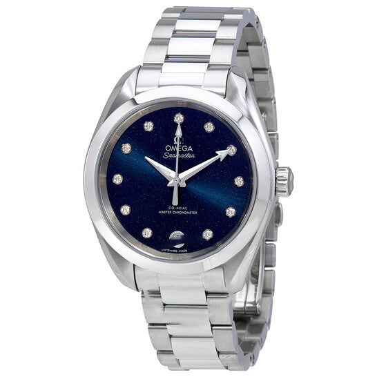 Image of ID 1 Original Omega Seamaster Automatic Diamond Blue Dial Ladies Watch 22010342053001