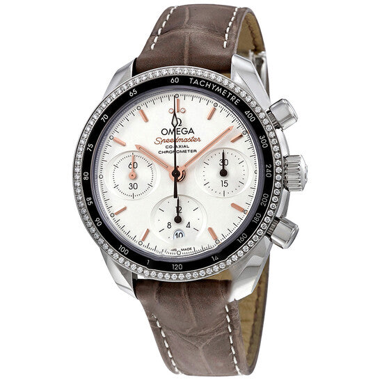 Image of ID 1 Original Omega Speedmaster Chronograph Automatic Ladies Diamond Watch 32438385002001