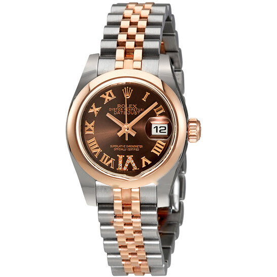 Image of ID 1 Original Rolex Lady Datejust Chocolate Diamond Dial Automatic Watch 179161CHRDJ