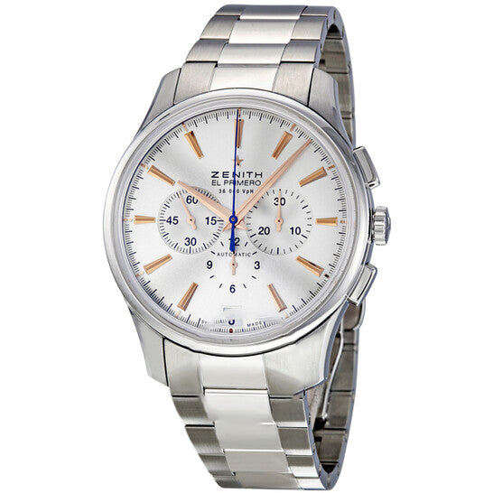 Image of ID 1 Original Zenith Captain Chronograph Silver Dial Automatic Men's Watch 03211040001M2110