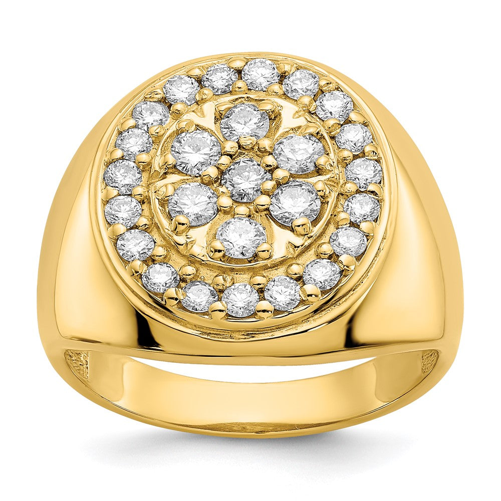 Image of ID 1 Solid 14k Yellow Gold A Simulated CZ men's Ring