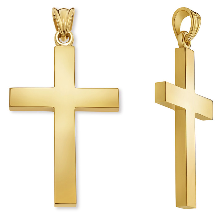 Image of ID 1247854738 22K Gold Men's Solid Cross Pendant